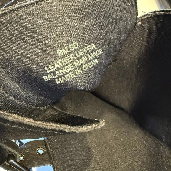 MOJO MOXY black suede buckle zip moto boots Y2K high low knee stud women's 9 - Picture 9 of 13